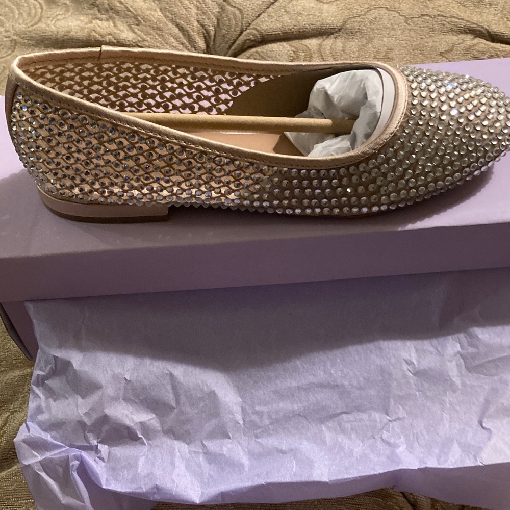 Madden Girl Silver Embellished Slip-Ons